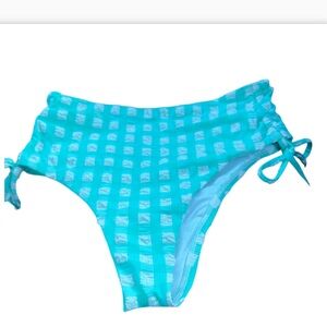 Vitamin A bikini bottom Aqua Green NWT Size small High cut Side string ties